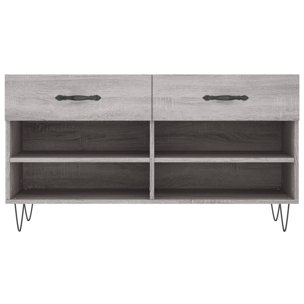 szürke sonoma színű szerelt fa cipőpolc 102 x 35 x 55 cm