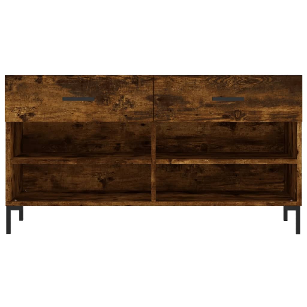 füstös tölgy színű szerelt fa cipőpolc 102x35x55 cm
