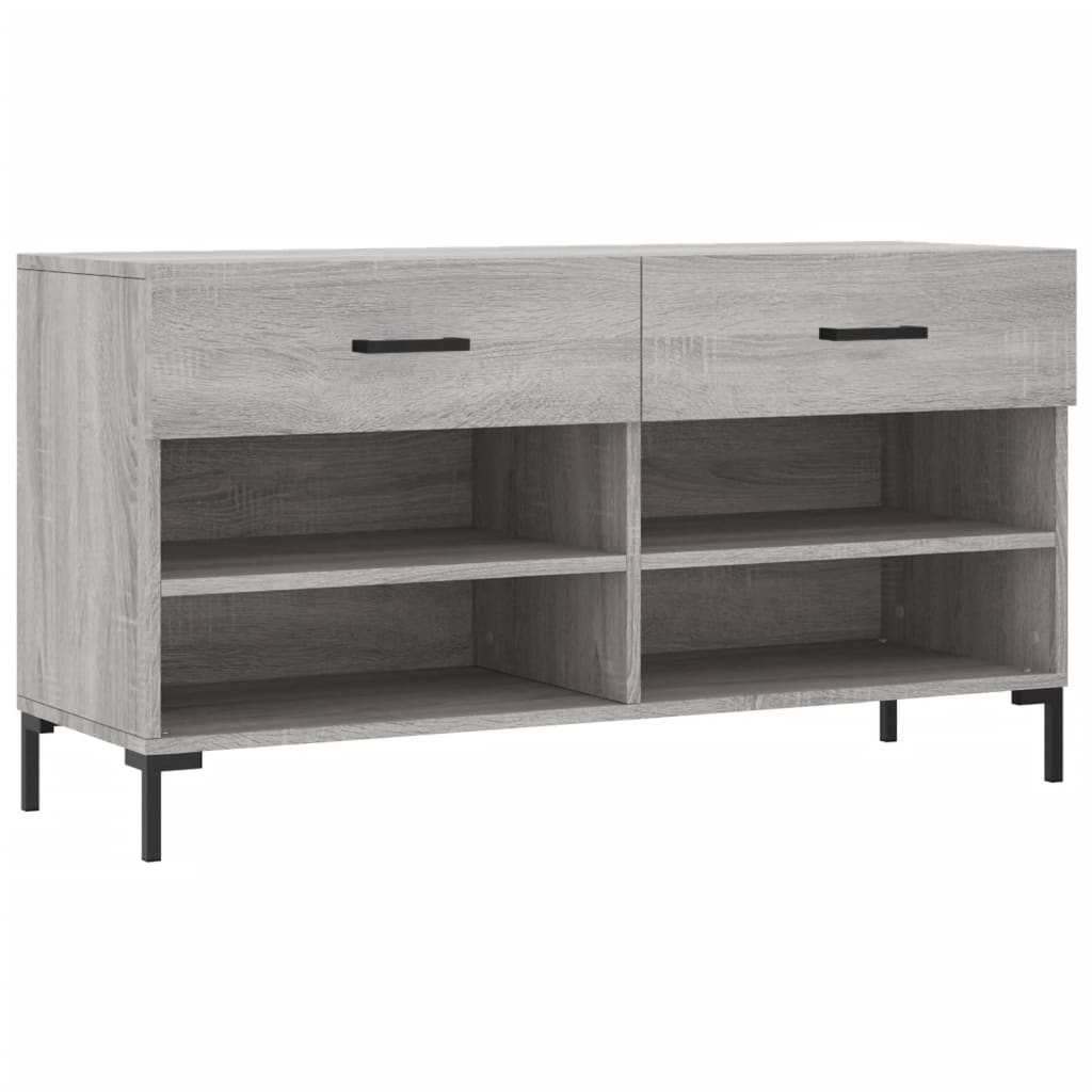 szürke sonoma színű szerelt fa cipőpolc 102 x 35 x 55 cm