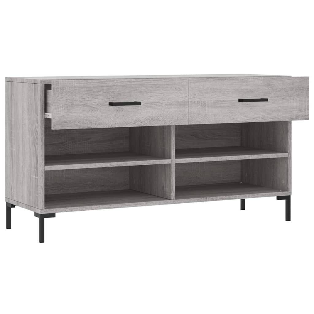 szürke sonoma színű szerelt fa cipőpolc 102 x 35 x 55 cm