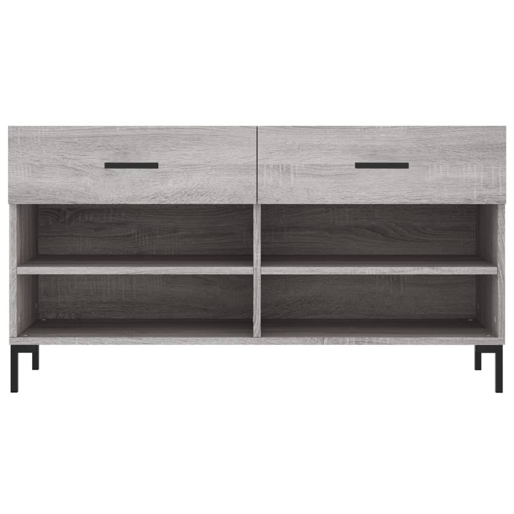 szürke sonoma színű szerelt fa cipőpolc 102 x 35 x 55 cm