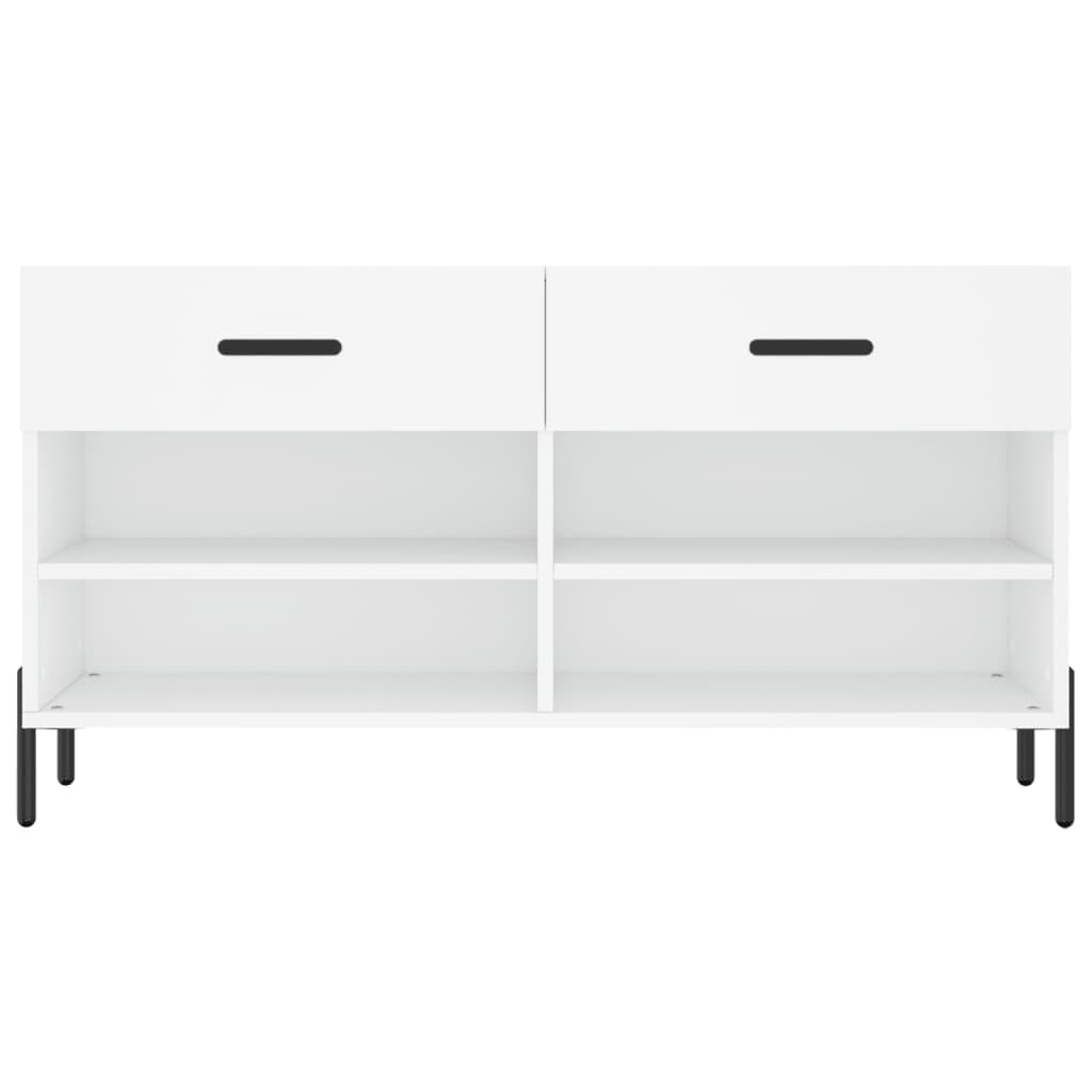 fehér szerelt fa cipőpolc 102x35x55 cm