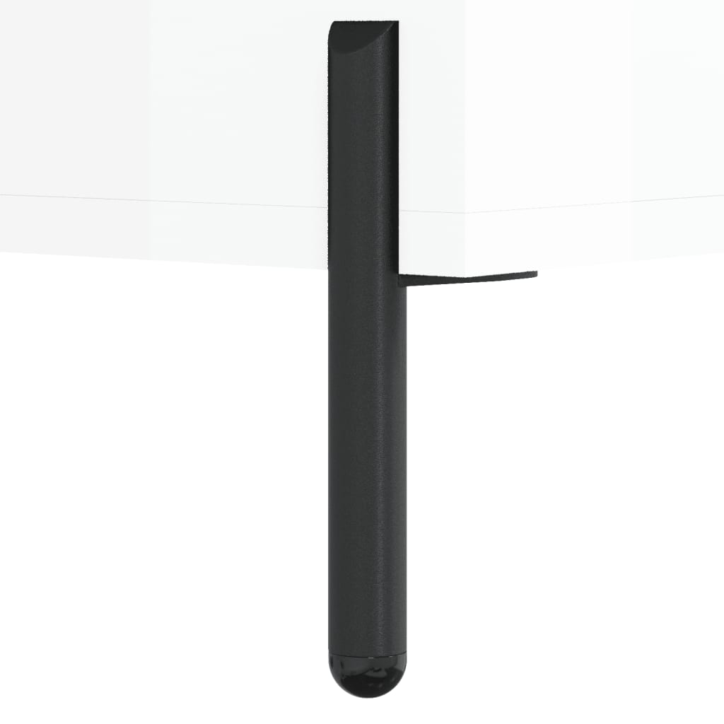 magasfényű fehér szerelt fa cipőpolc 102x35x55 cm