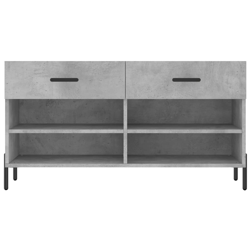 betonszürke szerelt fa cipőpolc 102 x 35 x 55 cm