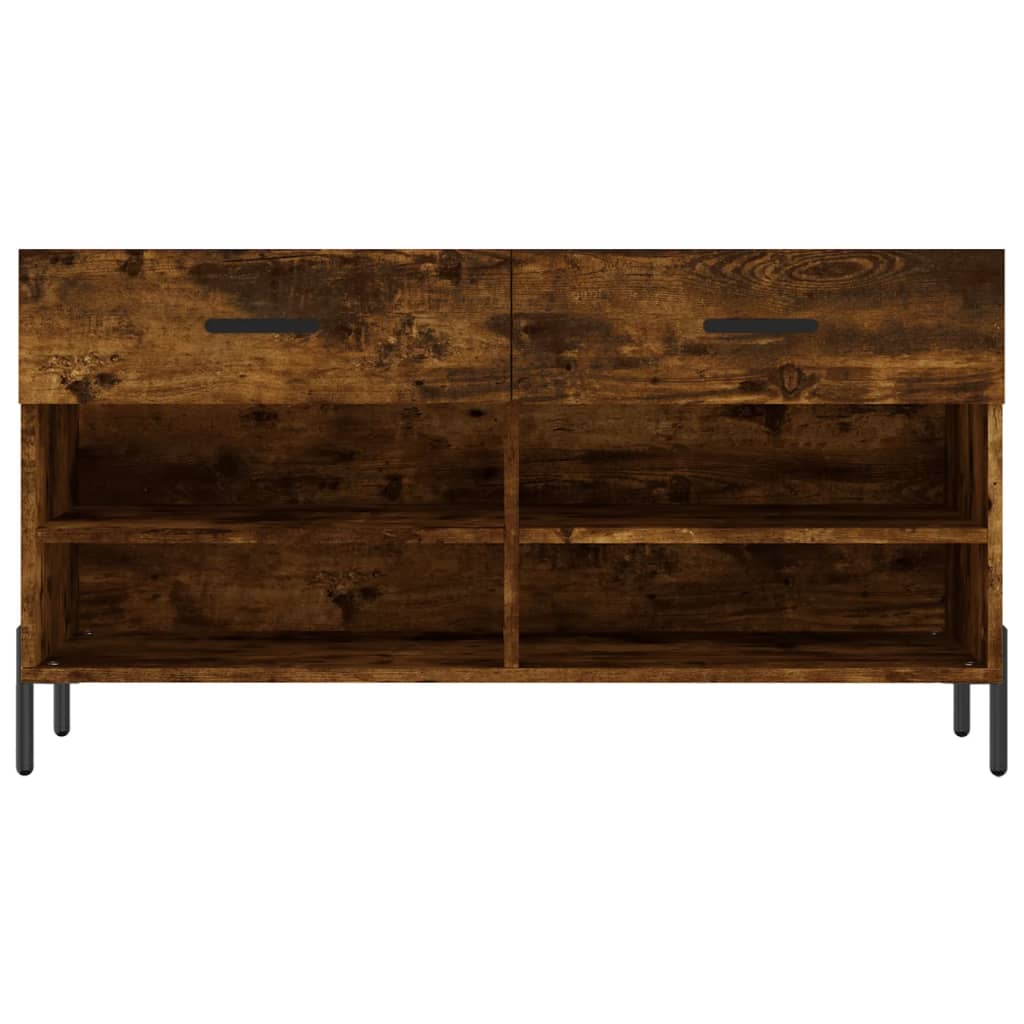 füstös tölgy színű szerelt fa cipőpolc 102x35x55 cm