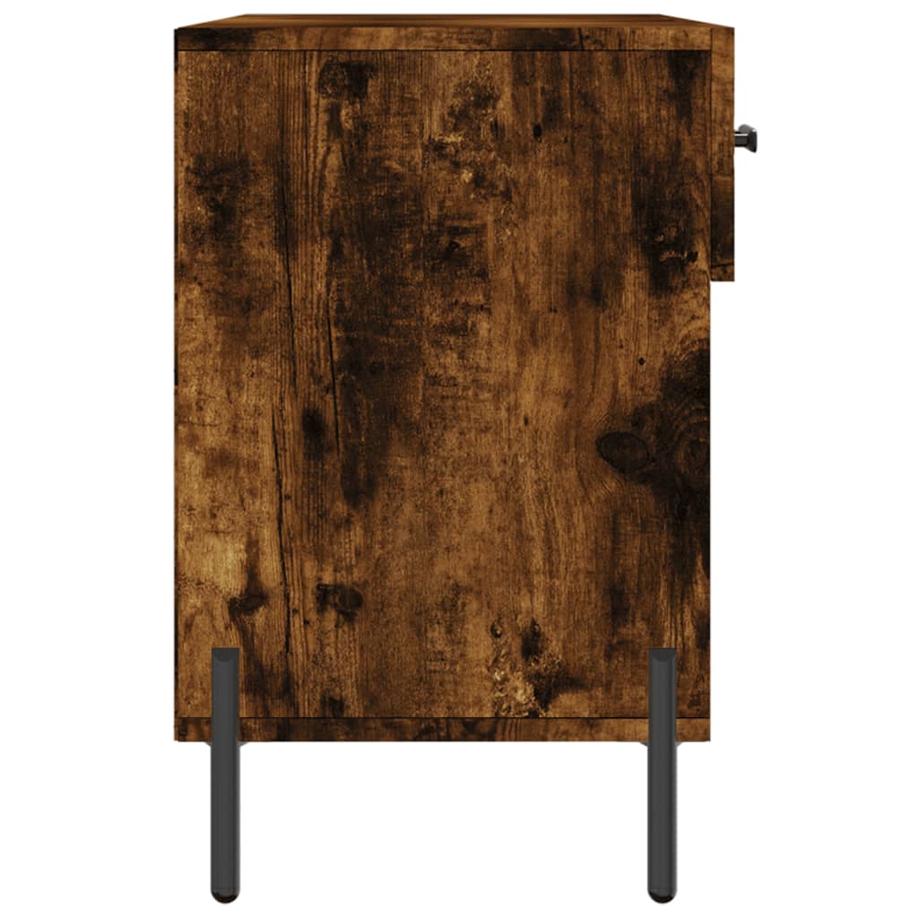 füstös tölgy színű szerelt fa cipőpolc 102x35x55 cm