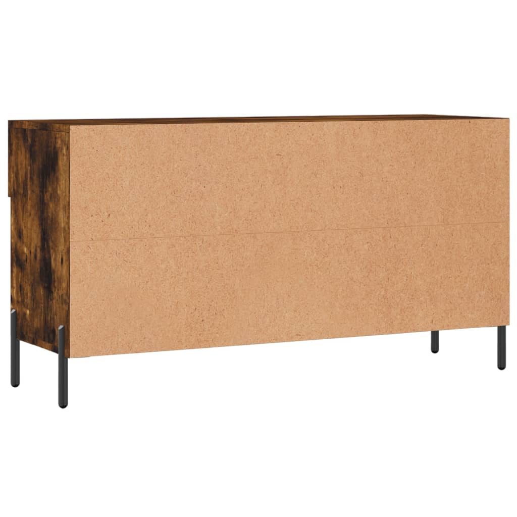 füstös tölgy színű szerelt fa cipőpolc 102x35x55 cm