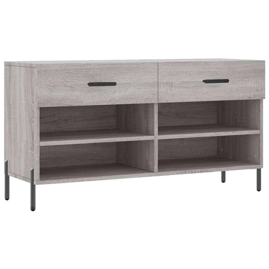 szürke sonoma színű szerelt fa cipőpolc 102 x 35 x 55 cm