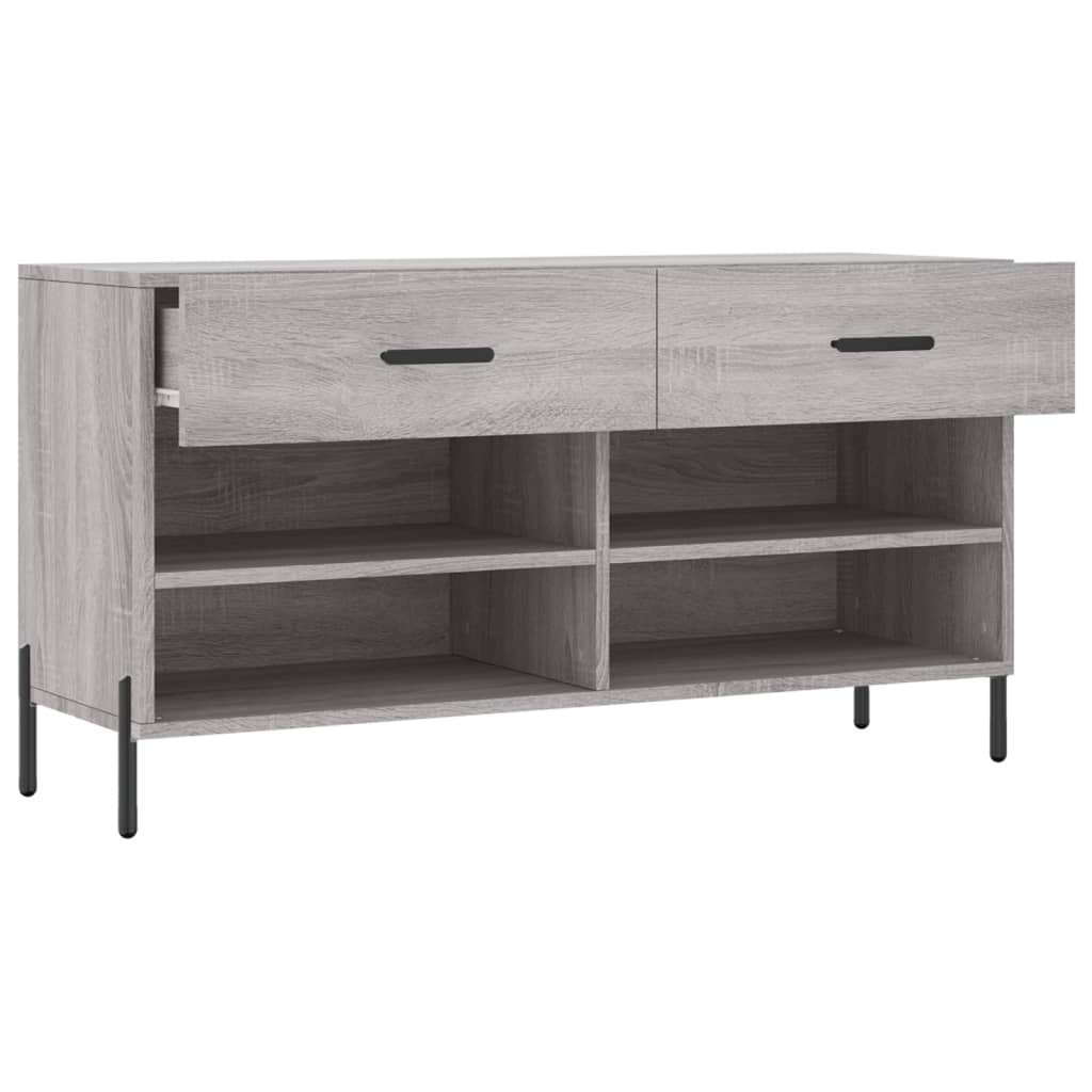 szürke sonoma színű szerelt fa cipőpolc 102 x 35 x 55 cm