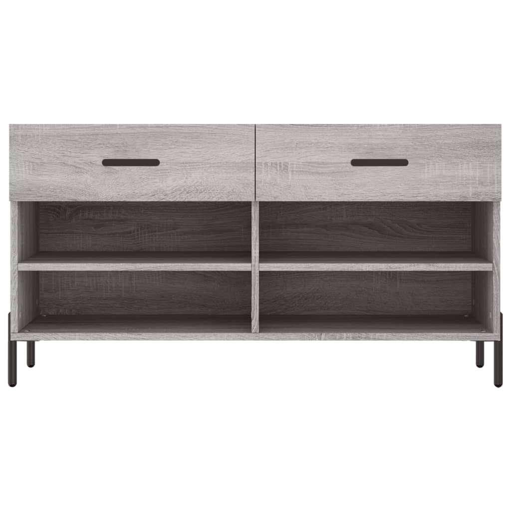 szürke sonoma színű szerelt fa cipőpolc 102 x 35 x 55 cm