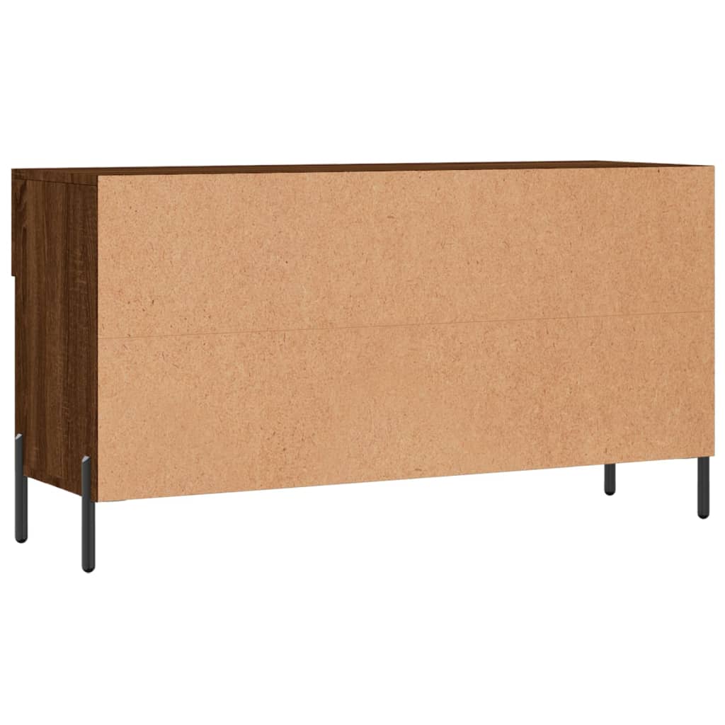barna tölgy színű szerelt fa cipőpolc 102x35x55 cm