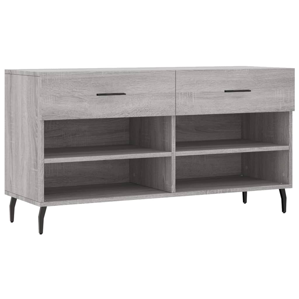 szürke sonoma színű szerelt fa cipőpolc 102 x 35 x 55 cm