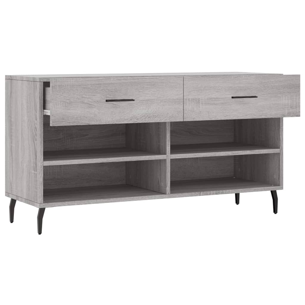 szürke sonoma színű szerelt fa cipőpolc 102 x 35 x 55 cm