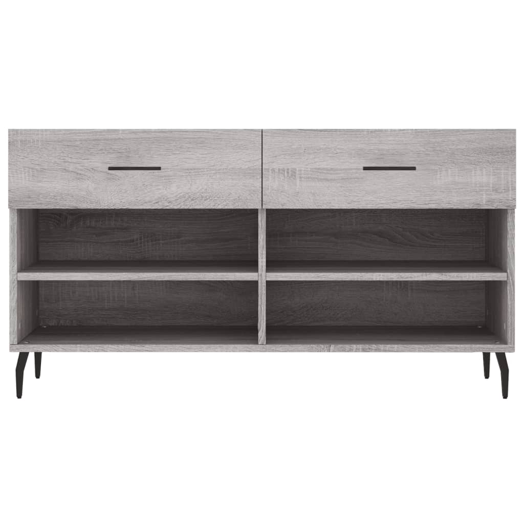 szürke sonoma színű szerelt fa cipőpolc 102 x 35 x 55 cm