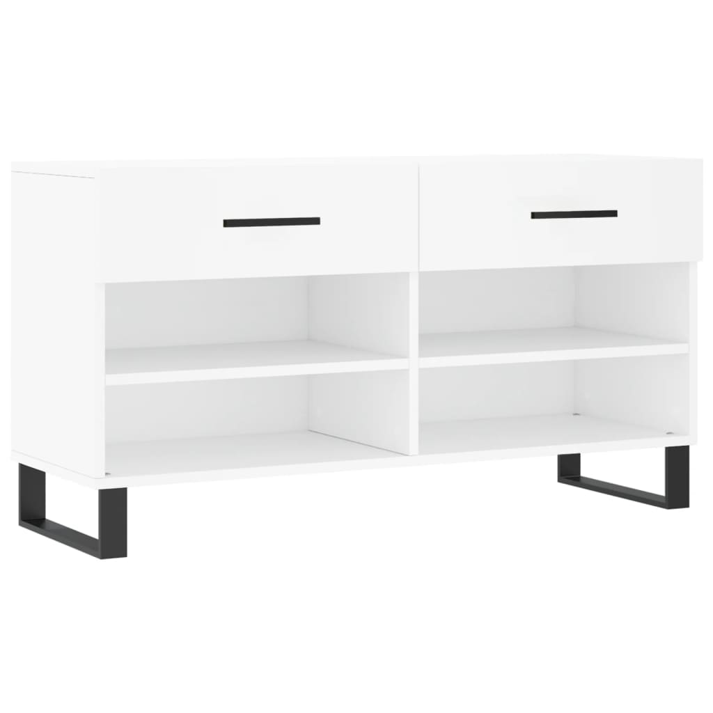 fehér szerelt fa cipőpolc 102x35x55 cm