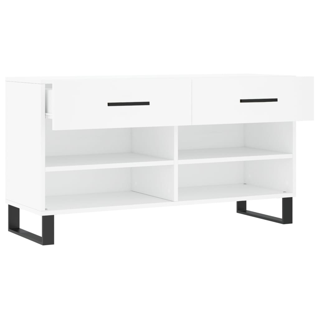 fehér szerelt fa cipőpolc 102x35x55 cm
