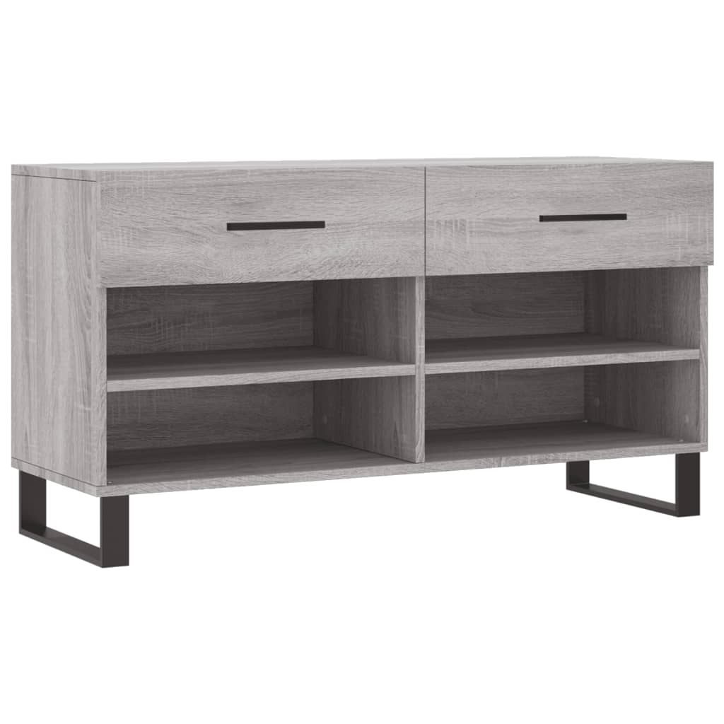 szürke sonoma színű szerelt fa cipőpolc 102 x 35 x 55 cm