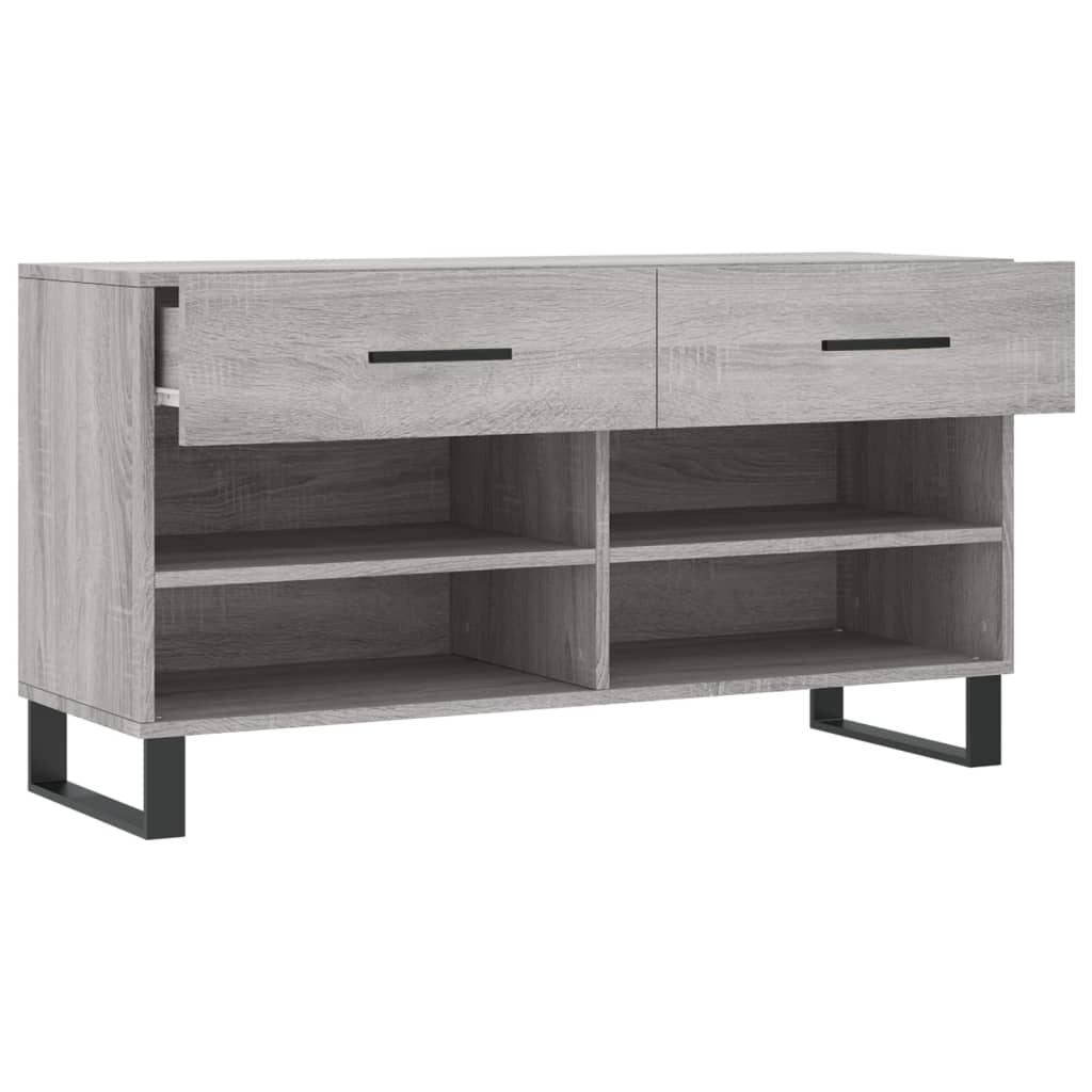 szürke sonoma színű szerelt fa cipőpolc 102 x 35 x 55 cm