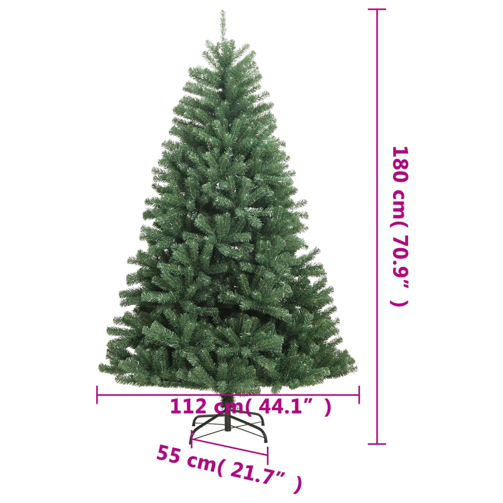 zöld csuklópántos műkarácsonyfa állvánnyal 180 cm
