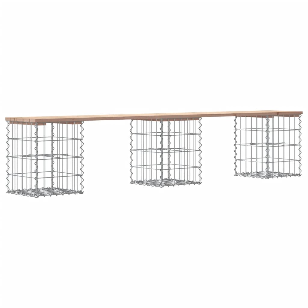 tömör fenyőfa gabion kerti pad 203x31x42 cm