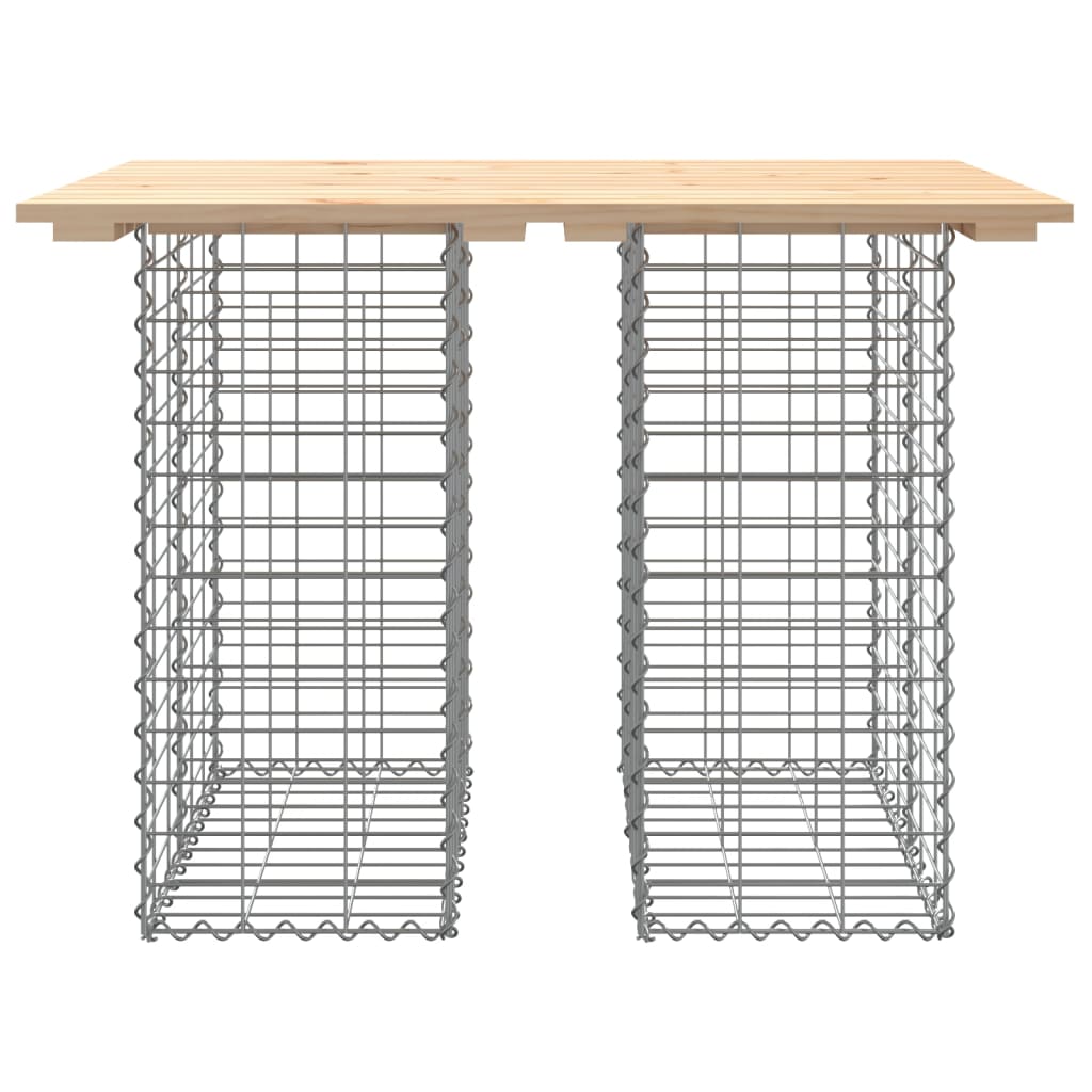 tömör fenyőfa kerti asztal gabion mintával 100 x 70 x 72 cm