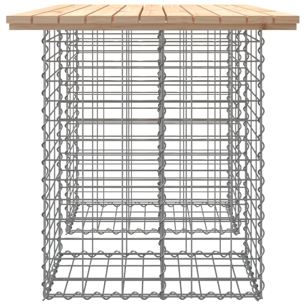 tömör fenyőfa kerti asztal gabion mintával 100 x 70 x 72 cm