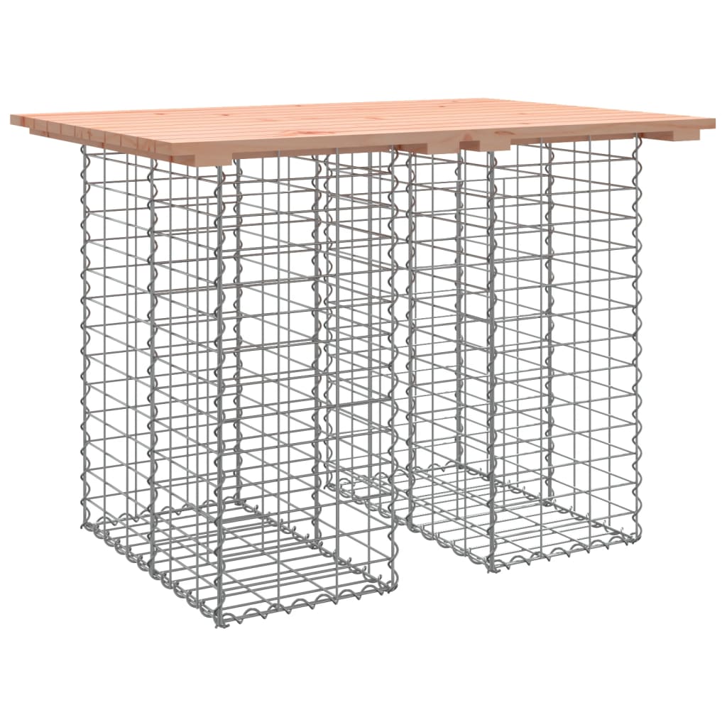 tömörfa kerti asztal gabion mintával 100 x 70 x 72 cm Douglas