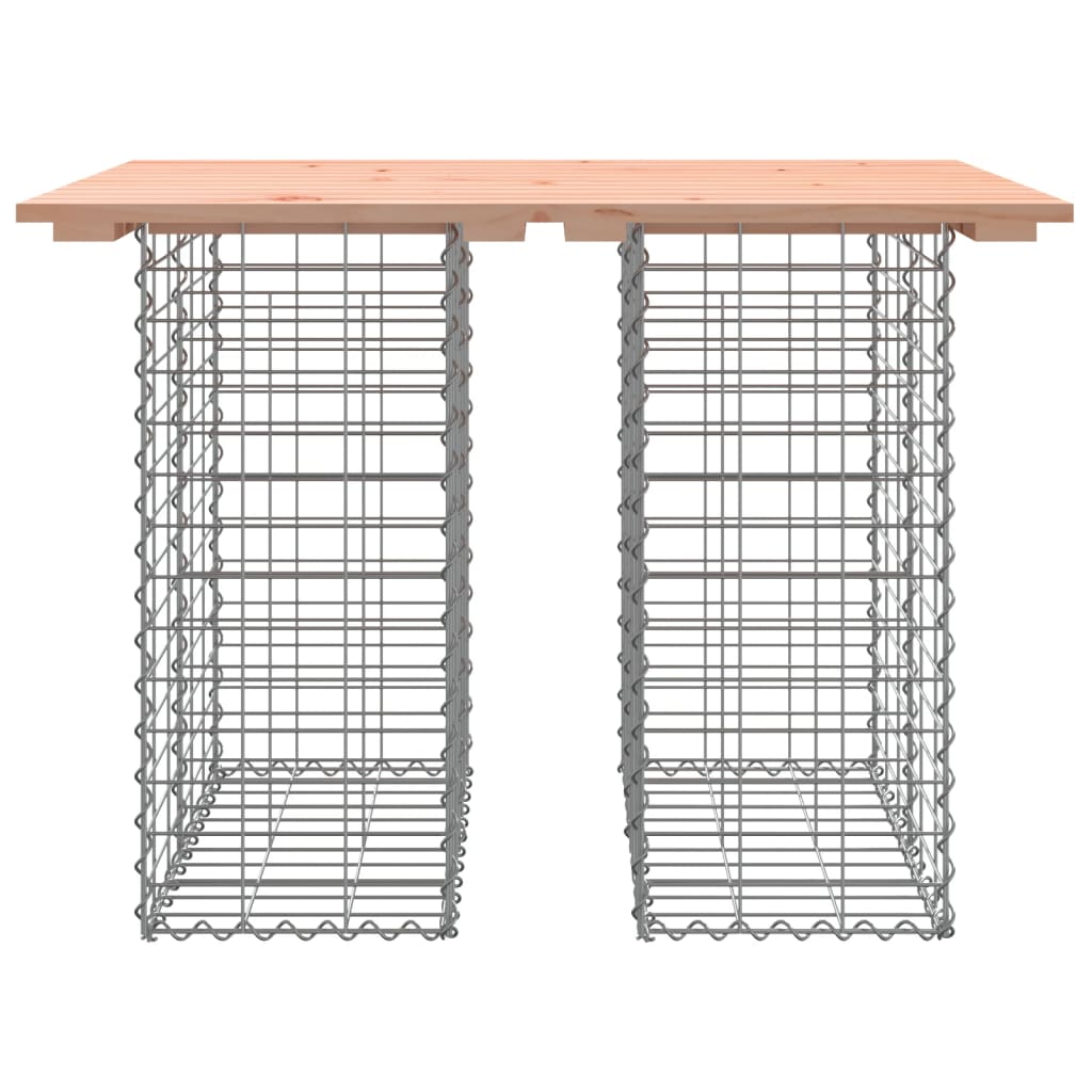 tömörfa kerti asztal gabion mintával 100 x 70 x 72 cm Douglas