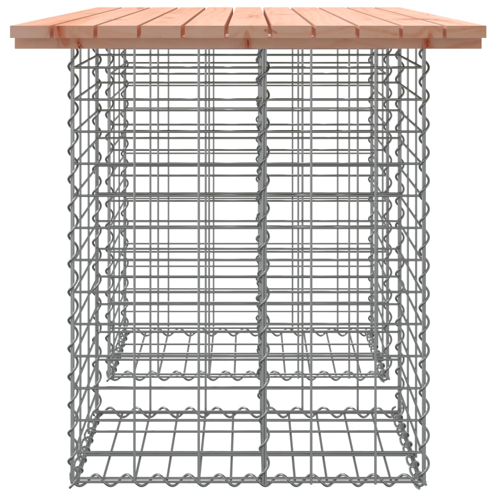 tömörfa kerti asztal gabion mintával 100 x 70 x 72 cm Douglas