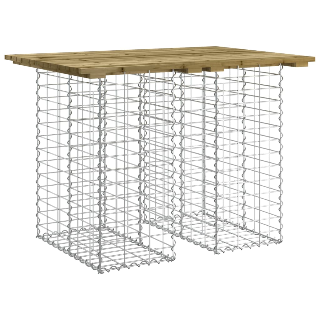 gabion mintás impregnált fenyőfa kerti asztal 100 x 70 x 72 cm