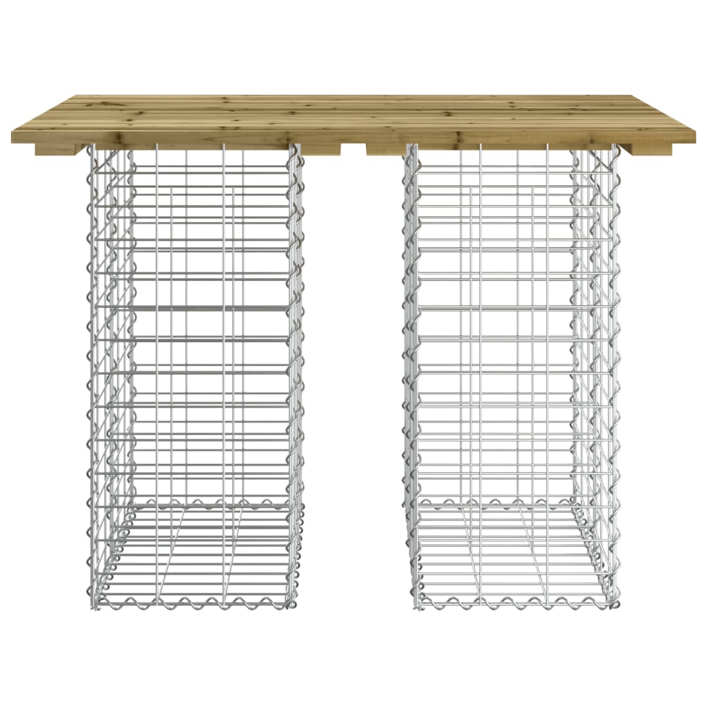 gabion mintás impregnált fenyőfa kerti asztal 100 x 70 x 72 cm