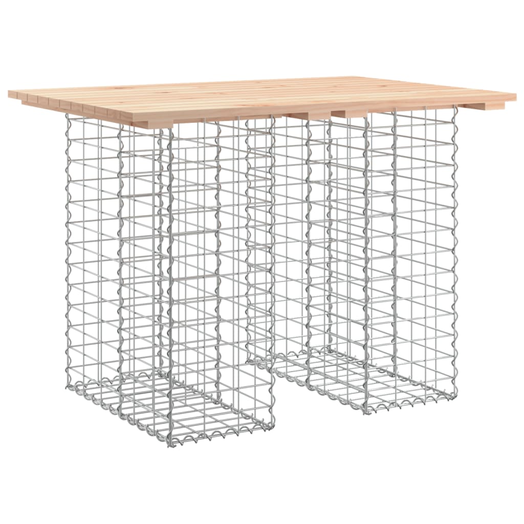 tömör fenyőfa kerti asztal gabion mintával 100 x 70 x 72 cm