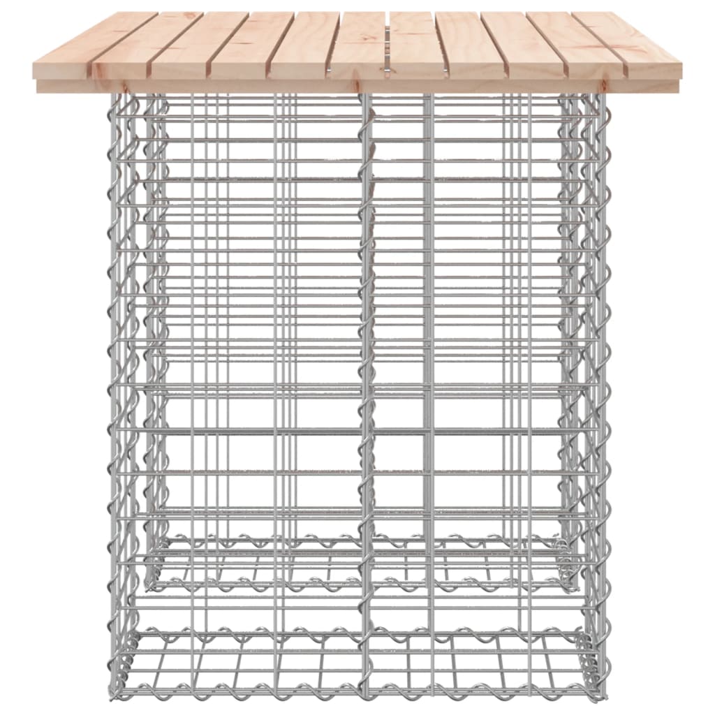tömör fenyőfa kerti asztal gabion mintával 100 x 70 x 72 cm