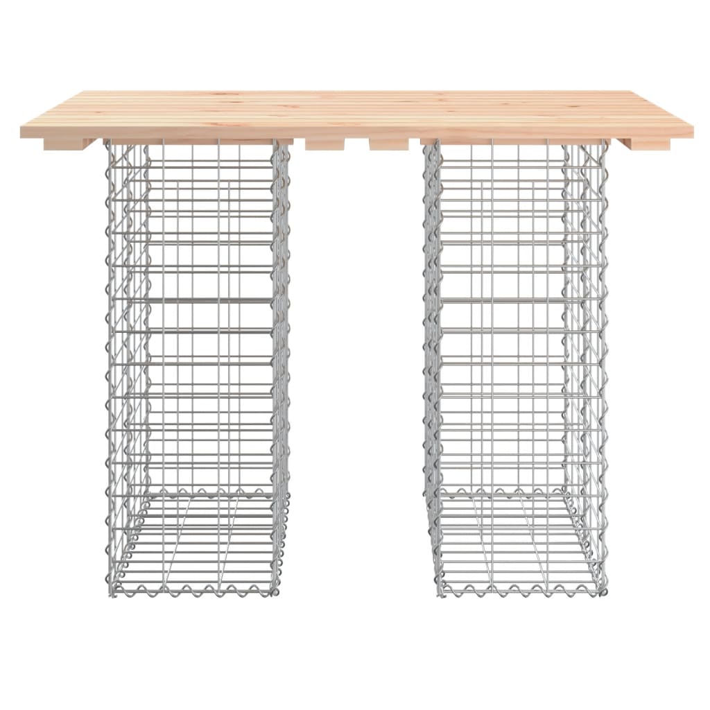 tömör fenyőfa kerti asztal gabion mintával 100 x 70 x 72 cm