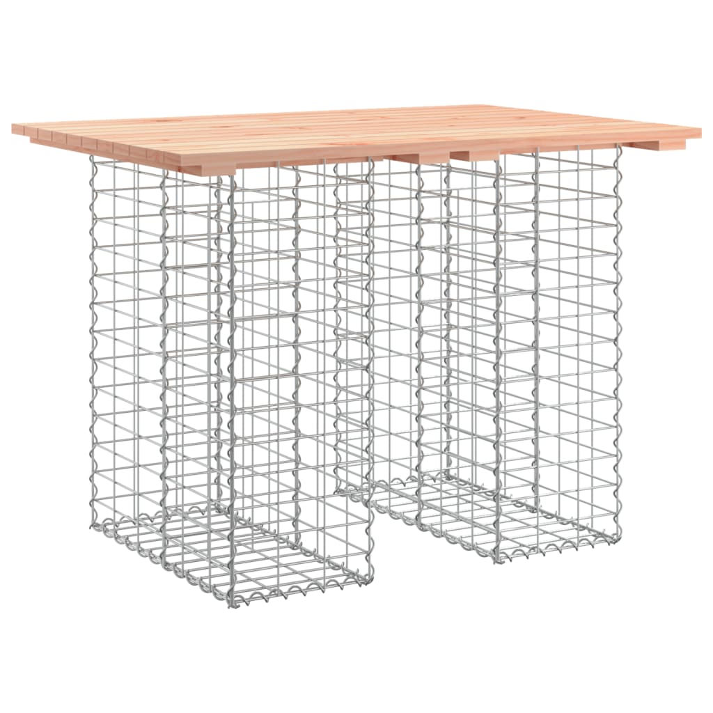 tömörfa kerti asztal gabion mintával 100 x 70 x 72 cm Douglas