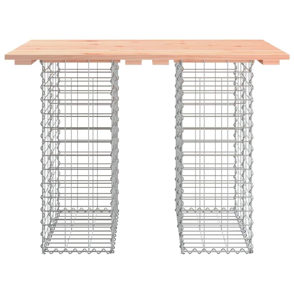 tömörfa kerti asztal gabion mintával 100 x 70 x 72 cm Douglas
