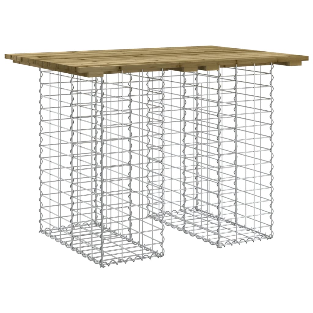 gabion mintás impregnált fenyőfa kerti asztal 100 x 70 x 72 cm