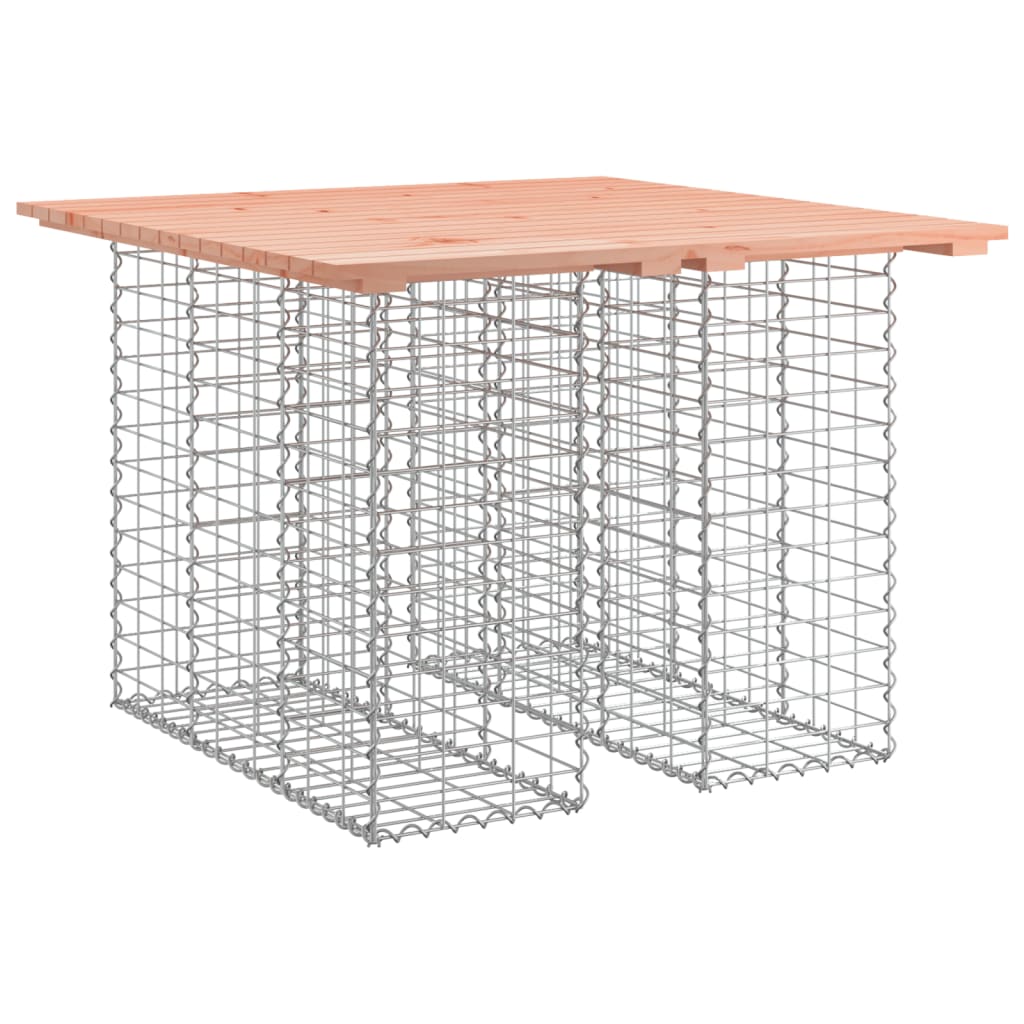 tömörfa kerti asztal gabion mintával 100 x 102 x 72 cm Douglas