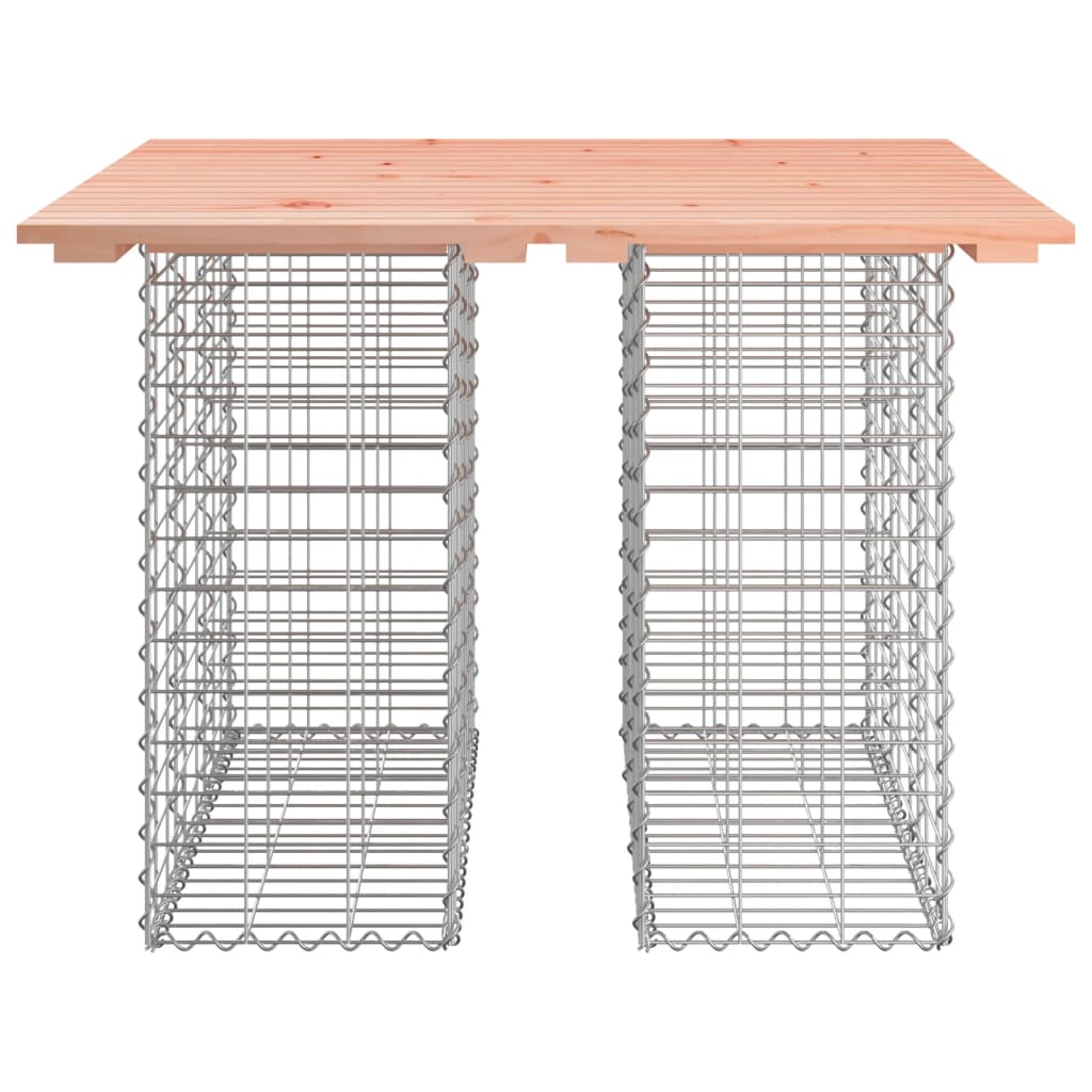 tömörfa kerti asztal gabion mintával 100 x 102 x 72 cm Douglas