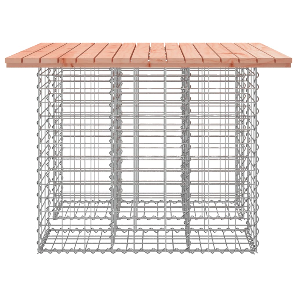 tömörfa kerti asztal gabion mintával 100 x 102 x 72 cm Douglas