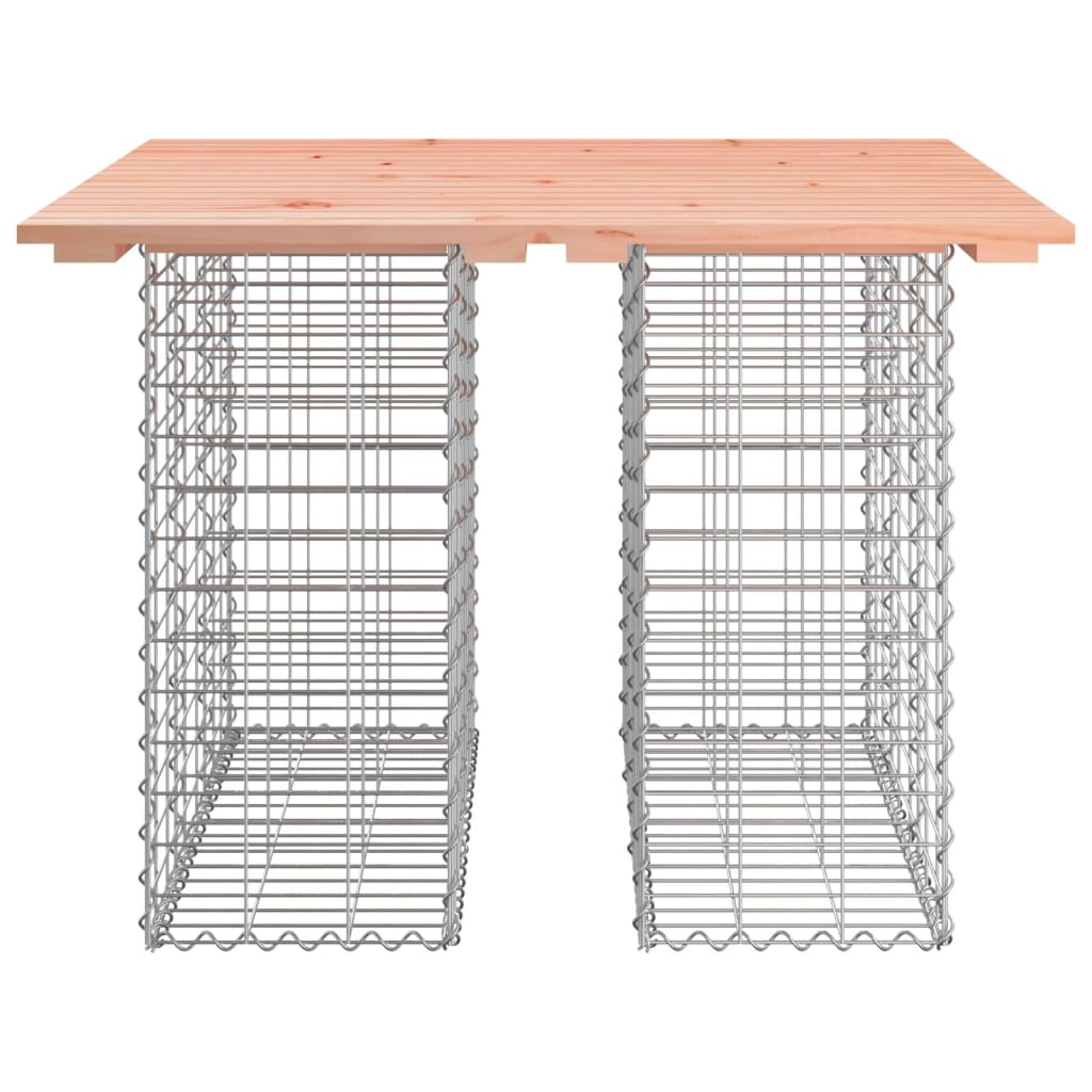 tömörfa kerti asztal gabion mintával 100 x 102 x 72 cm Douglas