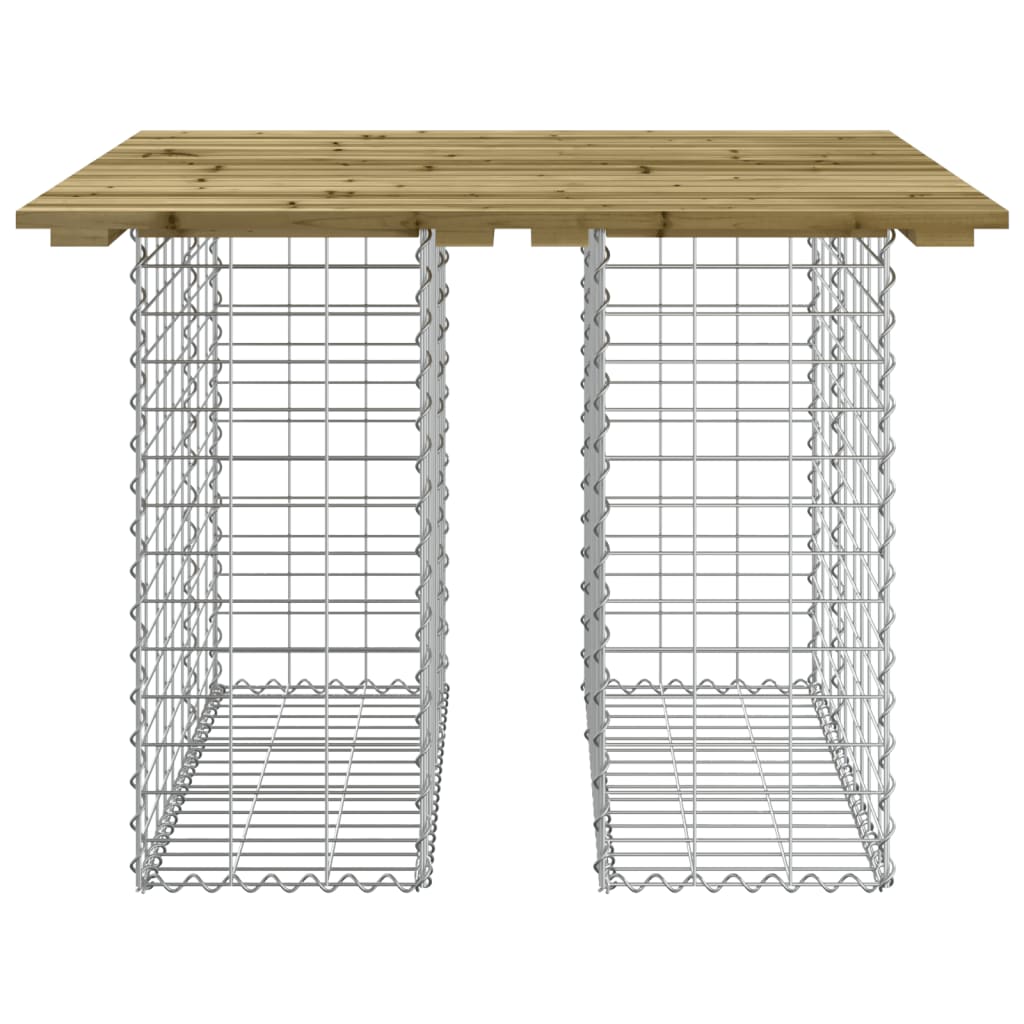 gabion mintás kerti asztal impregnált fenyőfa 100 x 102 x 72 cm