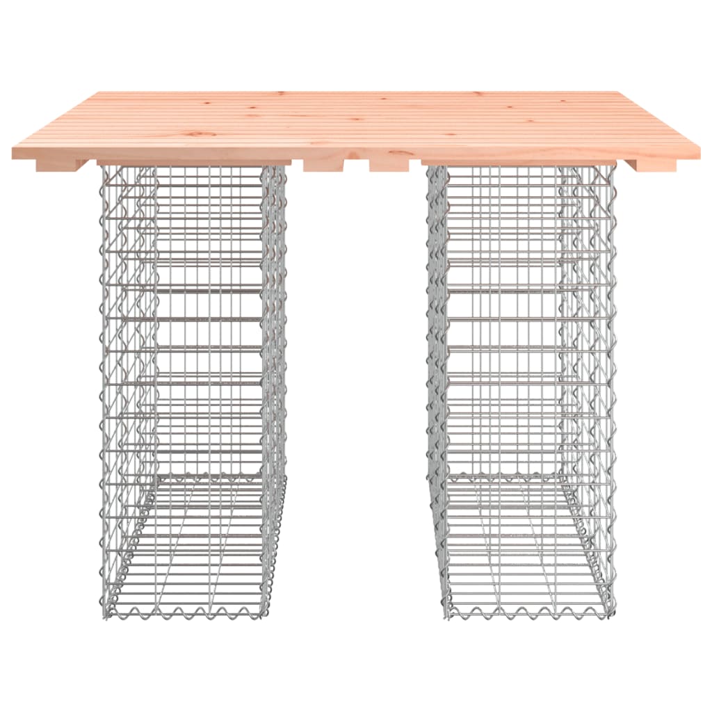 tömörfa kerti asztal gabion mintával 100 x 102 x 72 cm Douglas