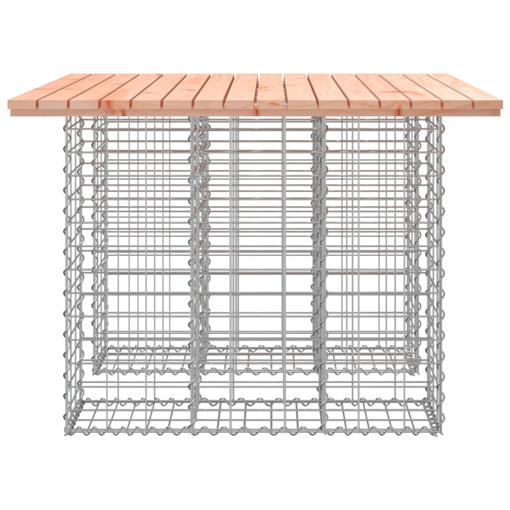 tömörfa kerti asztal gabion mintával 100 x 102 x 72 cm Douglas