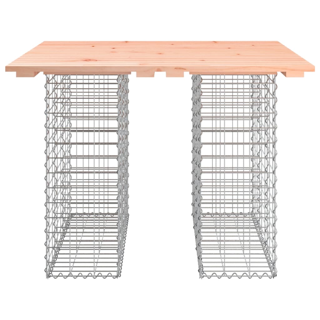 tömörfa kerti asztal gabion mintával 100 x 102 x 72 cm Douglas