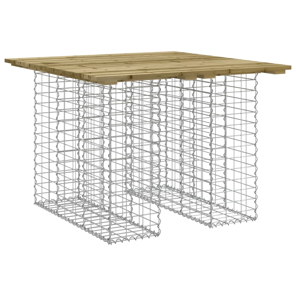 gabion mintás kerti asztal impregnált fenyőfa 100 x 102 x 72 cm