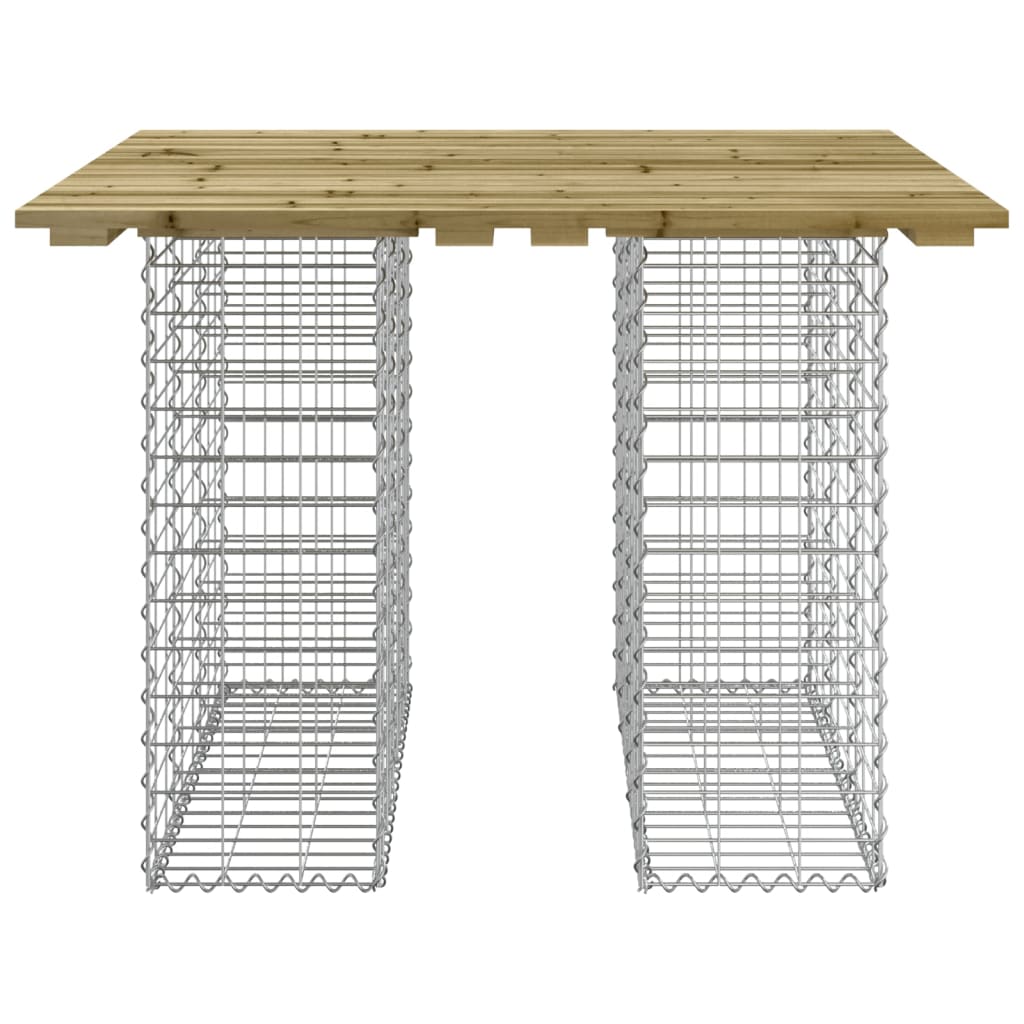 gabion mintás kerti asztal impregnált fenyőfa 100 x 102 x 72 cm