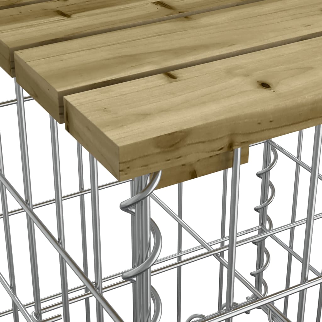gabion mintás kerti asztal impregnált fenyőfa 100 x 102 x 72 cm