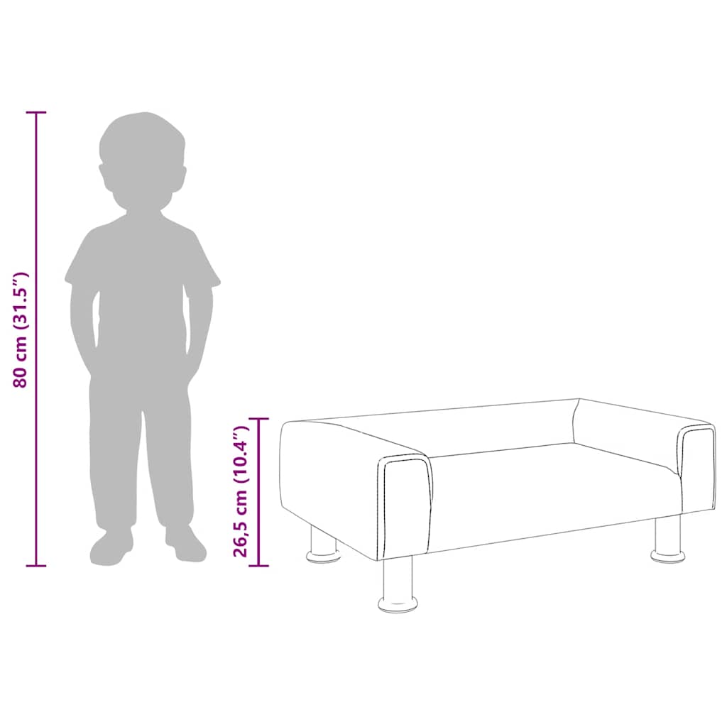 rózsaszín bársony gyerekkanapé 70 x 45 x 26,5 cm