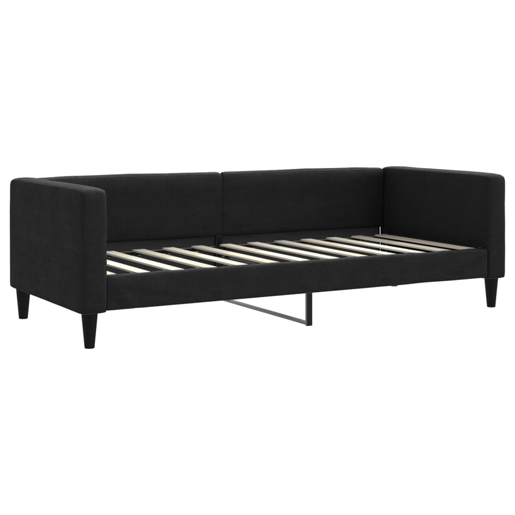 fekete kihúzható szövet heverő 80 x 200 cm